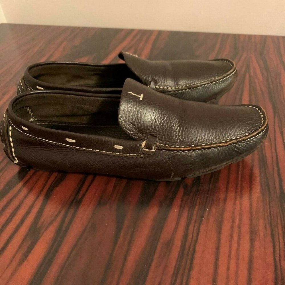 PRADA Brown Leather Moccasins SZ 6.5 - Picture 8 of 12